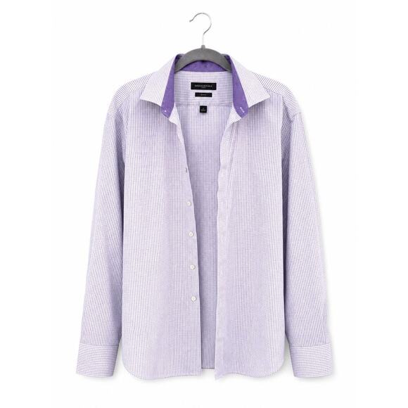 Calvin Klein Other - Calvin Klein Slim Fit Non Iron Dress Shirt Purple Check Button Up